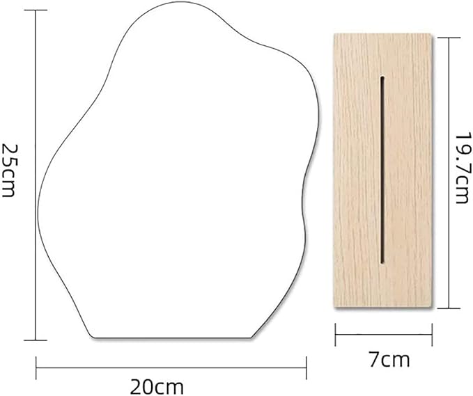 Acrylic Makeup Mirror for Desk with Stand Aesthetic Desk Decor Vanity Mirror Frameless Table top for Bedroom,Living Room and Minimal Spaces Room Decor (Baby Fat)