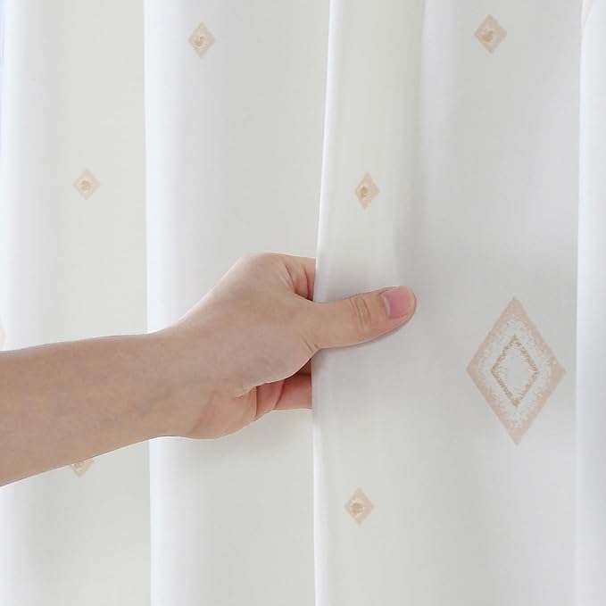 Corinthia Classic Beige Pinted Cream Window Curtain Pair,Modern Ivory 2 Panels Set,Each 42" W x 63" L and Total 84" Wide and 63" Long
