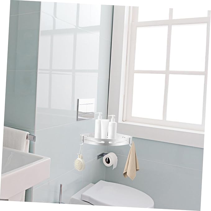 MAGICLULU Wall-Mounted Storage Rack Space Aluminum Shelf for Bathroom and Kitchen Easy to Install Silver Finish for Organizing Toiletries and Towels