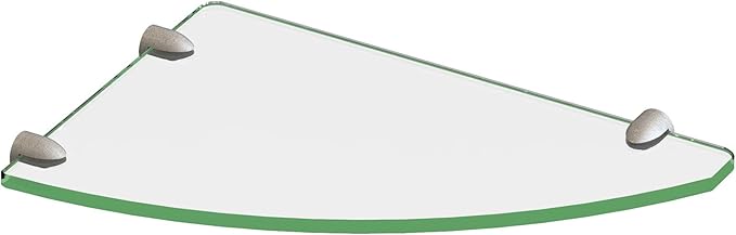 DreamLine 12 in. x 8 in. Corner Glass Shelf in Brushed Nickel