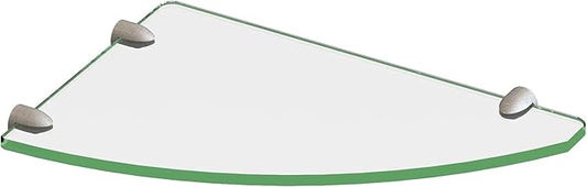 DreamLine 12 in. x 8 in. Corner Glass Shelf in Brushed Nickel