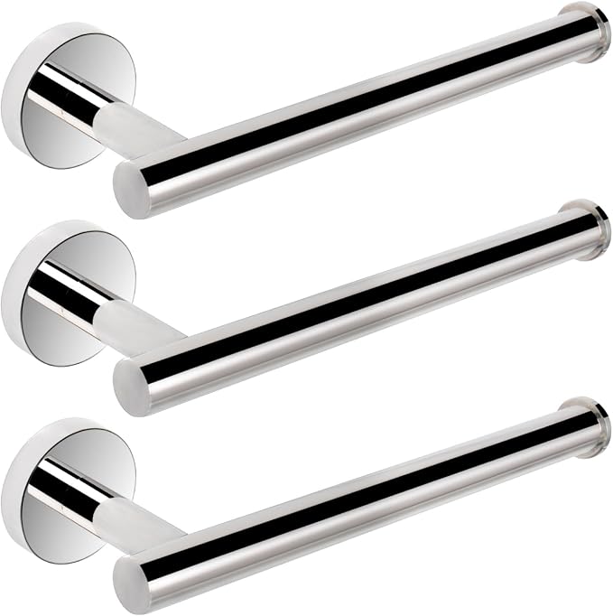 NearMoon Hand Towel Holder/Towel Ring, Thicken Stainless Steel Hand Towel Bar for Bathroom, Rustproof Wall Mounted Towel Rack, Contemporary Style Bath Accessories, 9 Inch (3 Pack, Chrome Finish)