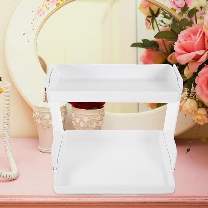 Unomor Kitchen Cabinet Organizer Shelf Bathroom Storage Rack for Toiletries Cosmetics and Kitchen Essentials Space-Saving Vanity Countertop