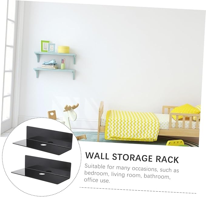 Zerodeko Wall-Mounted Storage Rack Punch-Free Acrylic Organizer for Clocks and Speakers Multi-Purpose Wall Shelf for Bathroom and Home