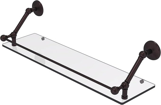 Allied Brass PMC-1-30-GAL-ABZ Prestige Monte Carlo 30 Inch Floating Glass Gallery Rail Shelf, Antique Bronze