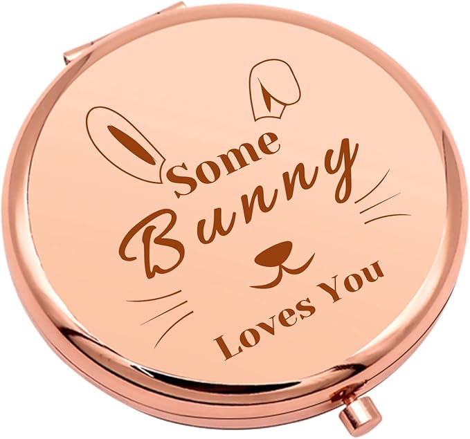 Bunny Gifts for Women Bunny Lovers Gift Compact Makeup Mirror Rabbit Themed Presents Rabbit Lover Gift Ideas Animal Lover Presents Folding Makeup Mirror for Mom Friend Sister Owner Birthday Graduation