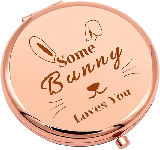 Bunny Gifts for Women Bunny Lovers Gift Compact Makeup Mirror Rabbit Themed Presents Rabbit Lover Gift Ideas Animal Lover Presents Folding Makeup Mirror for Mom Friend Sister Owner Birthday Graduation