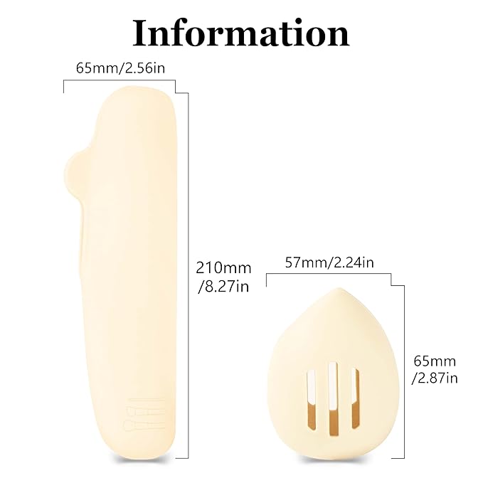 Silicone Makeup Brush and Beauty Blender Holder, Half open Snap Design, Washable Powder Puff Case For Travel Business