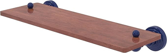 Allied Brass WP-1-16-IRW-MBL Waverly Place Collection 16 Inch Solid IPE Ironwood Shelf, Mediterranean Blue