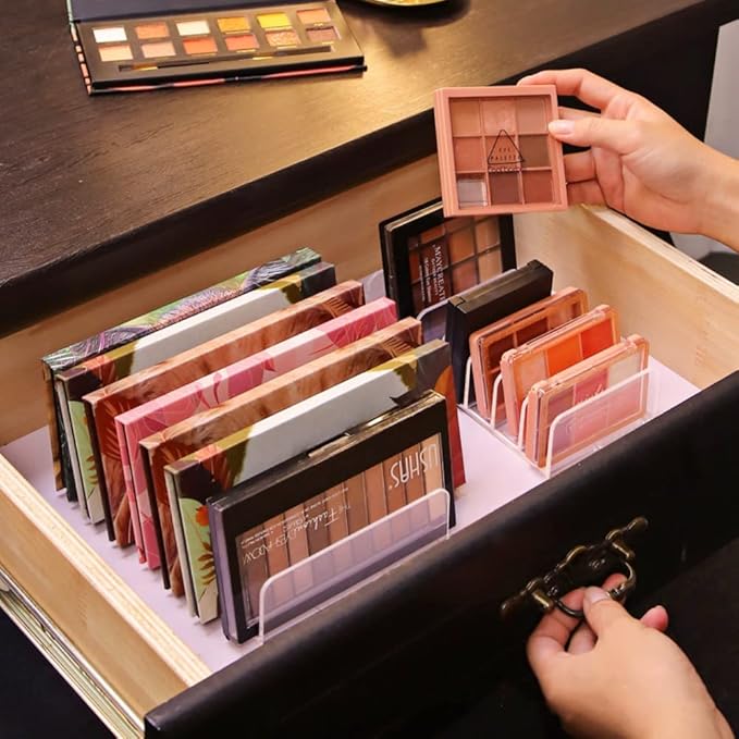 Makeup Organizer, 7 Section Divided Makeup Palette Organizer for Vanity Drawer Countertop Modern Cosmetics Storage for Eyeshadow Palette, Contour Kit, Blush