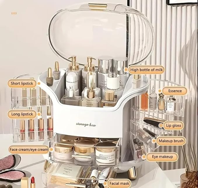 Makeup Organizer Countertop Egg Shape (Oval) Portable Vanity Cosmetics Makeup Brush Holder Beauty Organizers and Storage