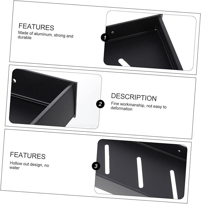 Wall Mounted Bathroom Storage Rack Nail-Free Aluminum Organizer Shelf for Toiletries Stylish Bathroom Shelf Easy Installation for Small Spaces