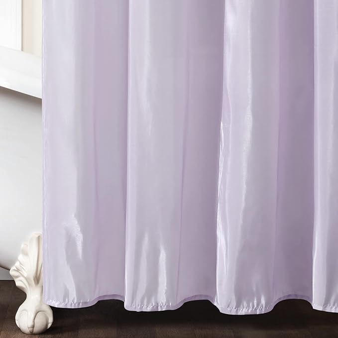 Lush Decor Lillian Shower Curtain Single 72" W x 72" L Lilac - Purple Shower Curtains for Bathroom - Bathroom Curtain - Glam Bathroom Decor
