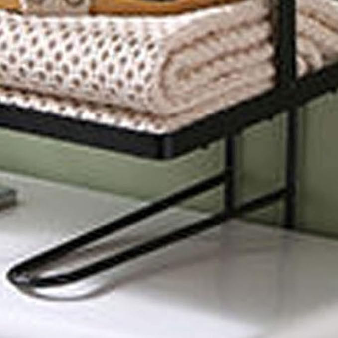 Fafeicy Toilet Shelf, Iron Material, Large Capacity Bathroom Organizer for Toilets, and NailFree Installation, Ideal for Bathroom Storage (Single Layer Black)