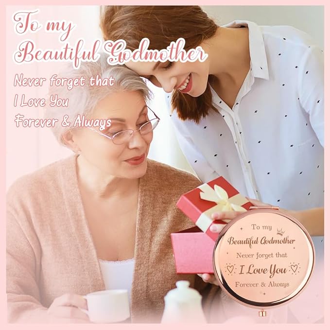 Godmother Gift,Godmother Gifts from Godchild,Gifts for Godmother,Godmother Proposal Gift,Christmas Godmother Gift,Best Godmother Gifts,Will You Be My Godmother Gifts,Compact Mirror for Godmother