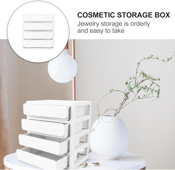 1pc Desktop Storage Organizer Storage Box Drawer Multi-functional Cabinet for Makeup Cosmetics and Office Supplies Sturdy and Scratch-resistant Design