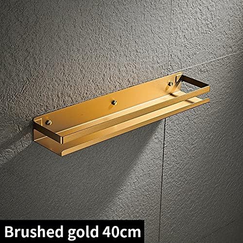 ZTBH Bathroom Divider Bathroom Shelf, Black Bathroom Corner Shelves, Wall Shelf Storage Rack 20cm-50cm Bathroom Hardware Sets (Color : Brushed Gold 40cm)