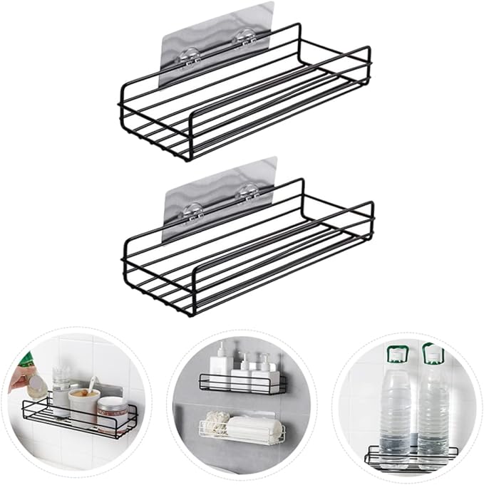 GLEAVI Wall-Mounted Storage Shelves Bathroom Storage Holders Iron Display Racks Small Bathroom Wall-Mounted Racks