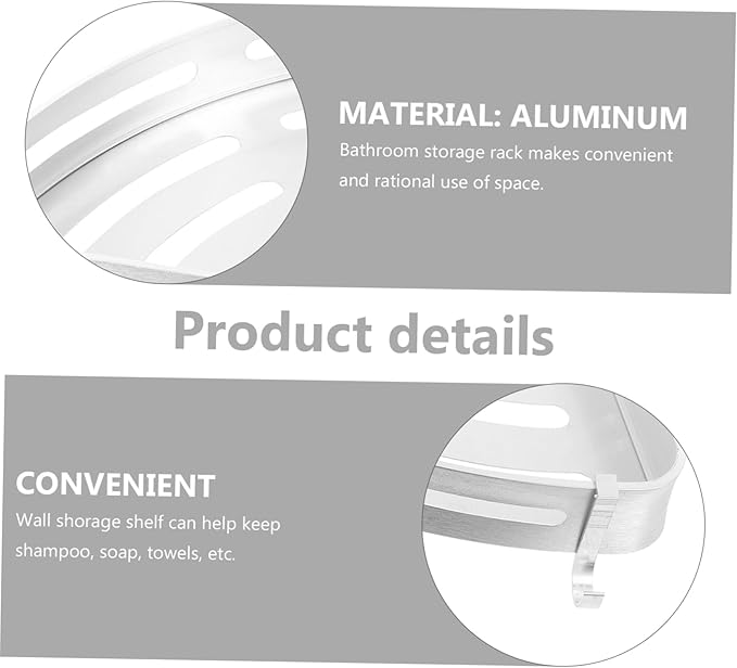 Wall-Mounted Storage Rack Aluminum Shelf for Bathroom Kitchen Toilet Silver Design for Efficient Space Organization