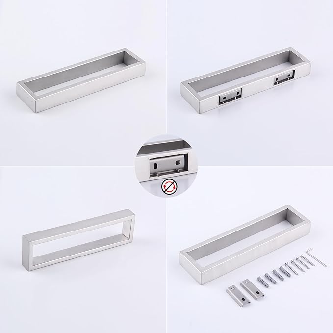 GERZWY Bath Towel Holder SUS304 Stainless Steel Towel Hanger Towel Ring for Bathroom Lavatory Wall Mount Contemporary Style, Brushed Finish HG1706-LS