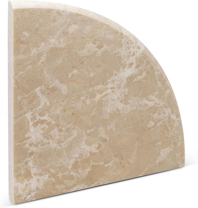 9'' x 9'' x 0.75 Thickness Premium Marble Corner Shelves for Bathroom Wall (Bottocino)