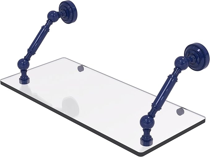 Allied Brass DT-1-18-MBL Dottingham Collection 18 Inch Floating Glass Shelf, Mediterranean Blue