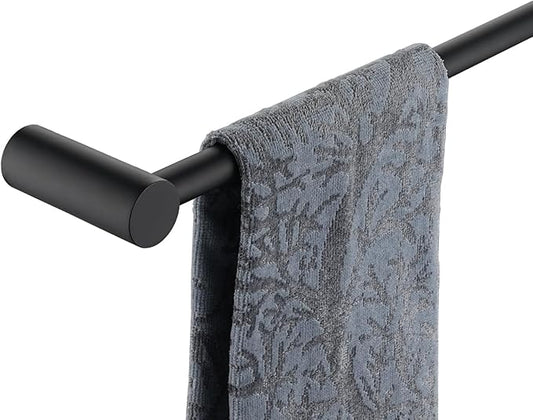 JQK Towel Bar Black, 14.5 Inch 304 Stainless Steel Thicken 0.8mm Towel Rack Bathroom Wall Mount, Useable Length 12 Inch, TB610L12-PB