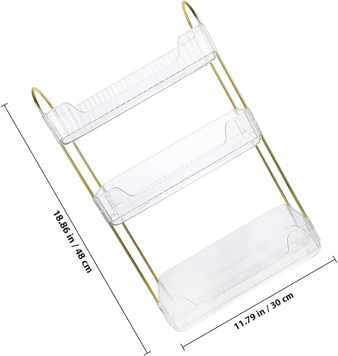 3-Tier Bathroom Storage Shelf, Toiletries Organizer for Bathroom Countertop, Cosmetics Display Shelf for Vanity and Makeup Storage
