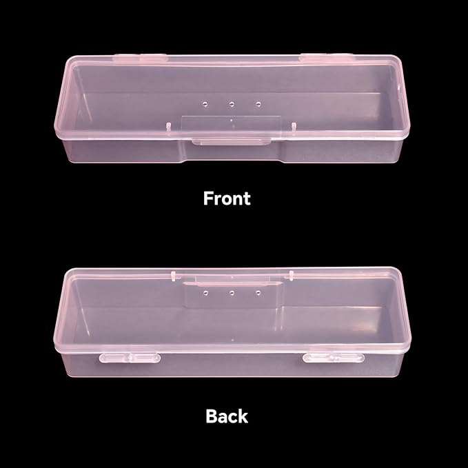 4Pcs Transparent Storage Boxes For Nail Tool Professional Pedicure Manicure Tools Set Plastic Nail Art Tool Box Storage Case Nail Supplies, Pink