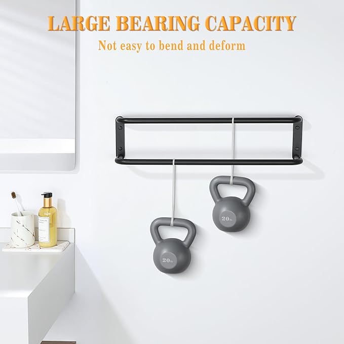 Alise Double Towel Bar,24 Inch Towel Racks for Bathroom, SUS304 Stainless Steel Towel Bar for Bathroom Wall,Quick Drying Bathroom Towel Holder Bath Towel Hanger,Matte Black
