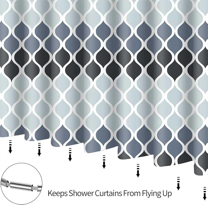 Textured Clarisse RV Shower Curtain by Creative Home Ideas - Modern Bathroom Waterproof Fabric, Machine Washable, 47 x 64 Inches