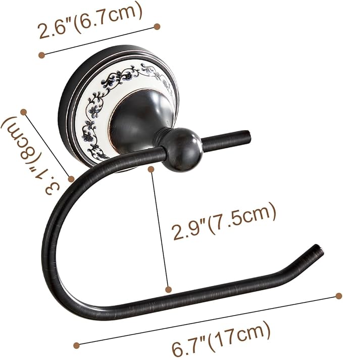 Wall Mounted Bathroom Kitchen Black Toilet Paper Holder, Open Arm Towel Holder, Tissue Holder, Bathroom Kitchen Tissue Roll Holder YIGUANXIN