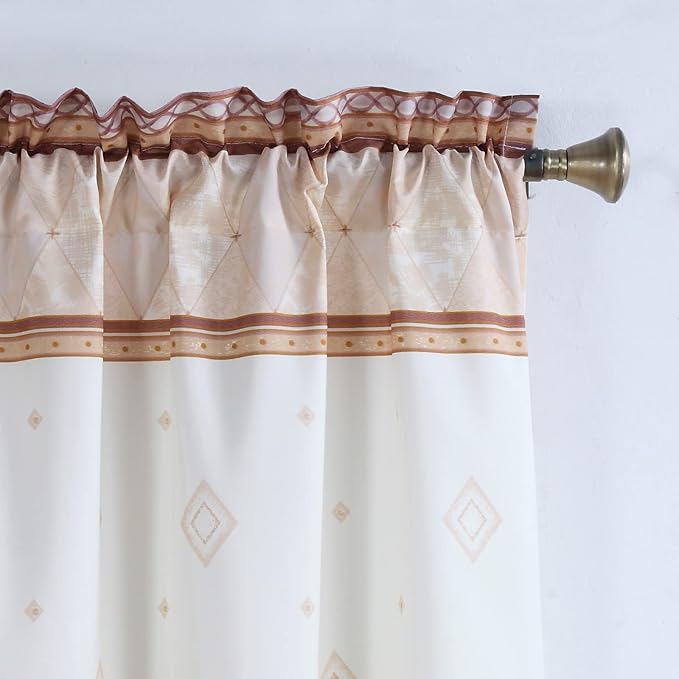 Corinthia Classic Beige Pinted Cream Window Curtain Pair,Modern Ivory 2 Panels Set,Each 42" W x 63" L and Total 84" Wide and 63" Long