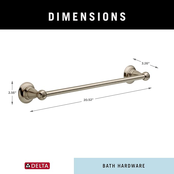 Delta Faucet Porter 18 inch Towel Bar, SpotShield Brushed Nickel , Bathroom Accessories, PTR18-BN