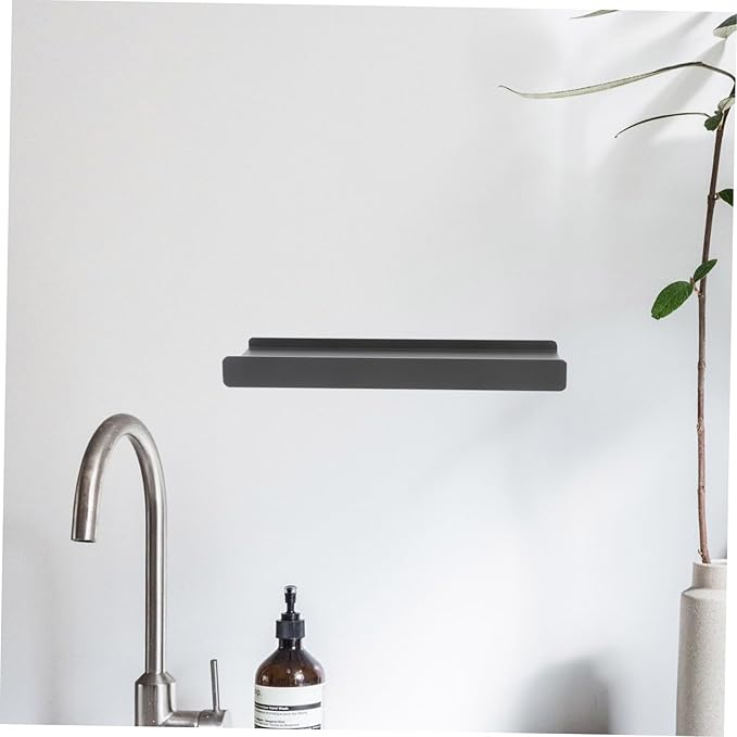 Zerodeko Bathroom Shelf Aluminum Alloy Floating Wall-Mounted Rack for Space-Saving Storage Bathroom Mirror Front Organizer Partitioned Design for Makeup and Grooming Items