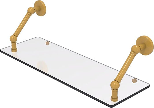 Allied Brass P1000-1-24-SGL Prestige Skyline Collection 24 Inch Floating Glass Shelf, Spanish Gold