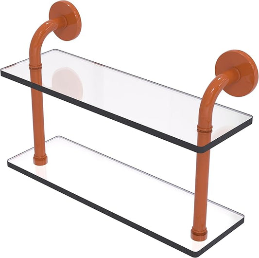 Allied Brass RM-2-16-ASP Remi Collection 16 Inch Two Tiered Glass Shelf, Autumn Sparkle