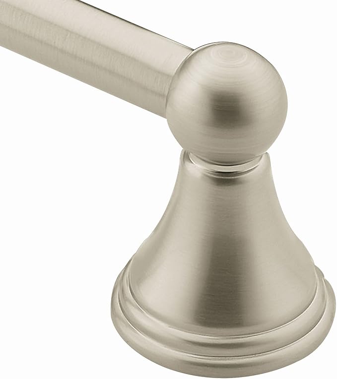 Moen Preston Collection Brushed Nickel 18-Inch Single Bathroom Towel Bar, DN8418BN