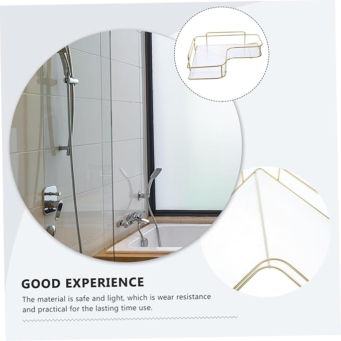 Amosfun Acrylic Storage Rack Rv Shelves for Bathroom Wall Mount No Drill Corner Rack