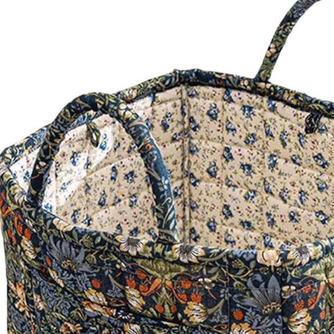 Quilted Fabric Basket Car Storage Basket Boho Floral Laundry Hamper for Nursery Bedroom & Living Room | Organize Clothes Toys