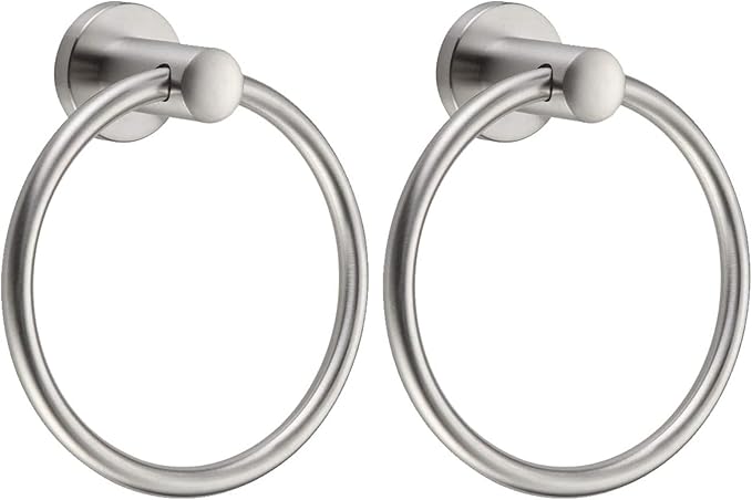 BGL Brushed Nickel Towel Ring Brushed Nickel Hand Towel Holder Stainless Steel Towel Ring for Bathroom 2 Pack