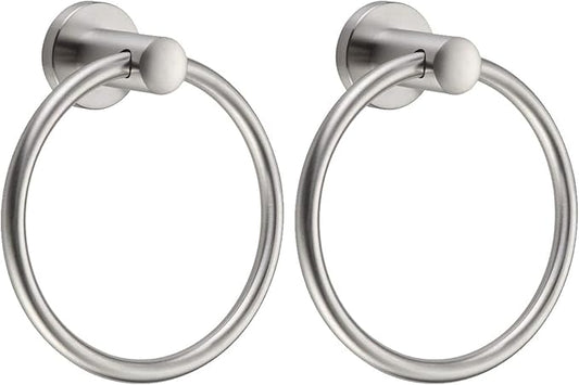 BGL Brushed Nickel Towel Ring Brushed Nickel Hand Towel Holder Stainless Steel Towel Ring for Bathroom 2 Pack