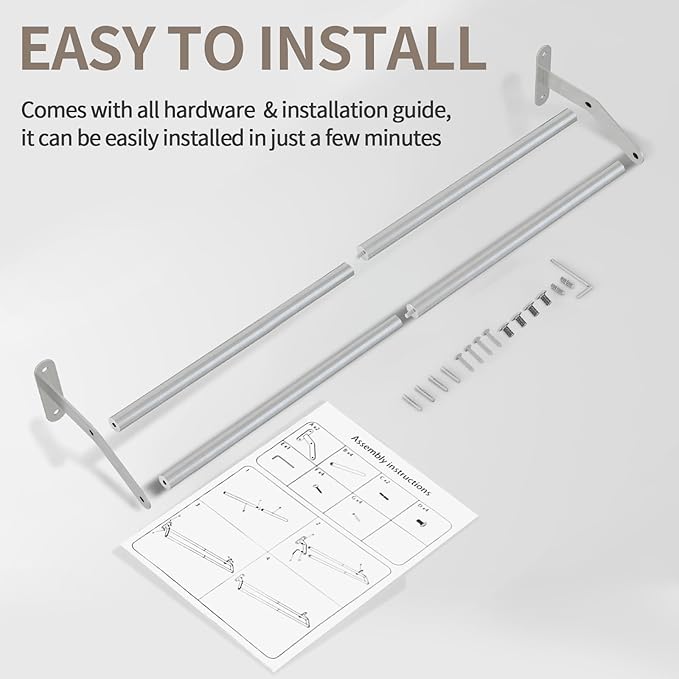 Double Towel Bar for Bathroom Wall 30 Inch, Double Towel Racks for Bathroom Wall Mounted, Stainless Steel Bathroom Towel Holder Towel Hanger (Double Bar-Brushed Nickel, 30 in)