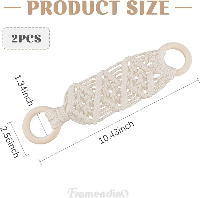 Framendino, 2 Pack Kitchen Crochet Towel Hanging Ring Towels Holder with Loop for Cabinets Oven Door Bathroom (White)