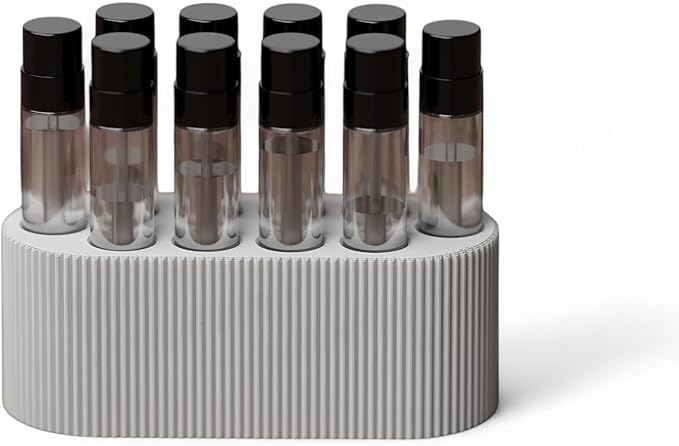 Perfume Sample Organizer for Bathroom or Vanity ?€? Ideal Makeup and Skincare Storage, Desk and Bathroom Counter Organizer, Gift for Her (2mL Pure White - Fits Mini Perfume Samples)