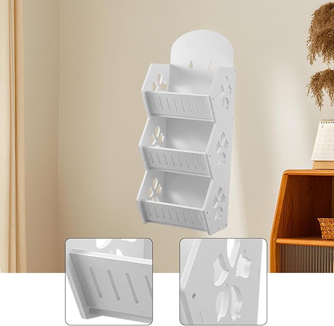 Wall Mounted Bathroom Shelf Makeup Container Storage Bin Kitchen Spice Shelf for Bedroom , three layer