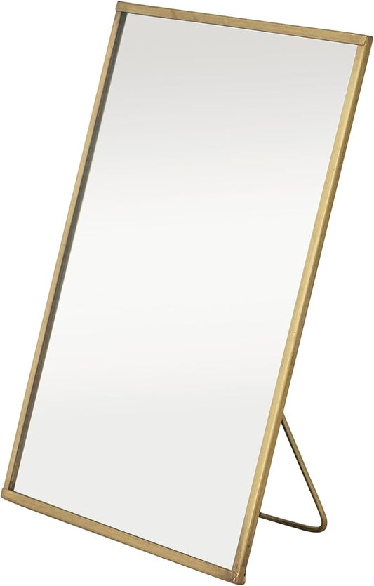 Creative Co-Op Rectangular Accent Standing Mirror, Brass