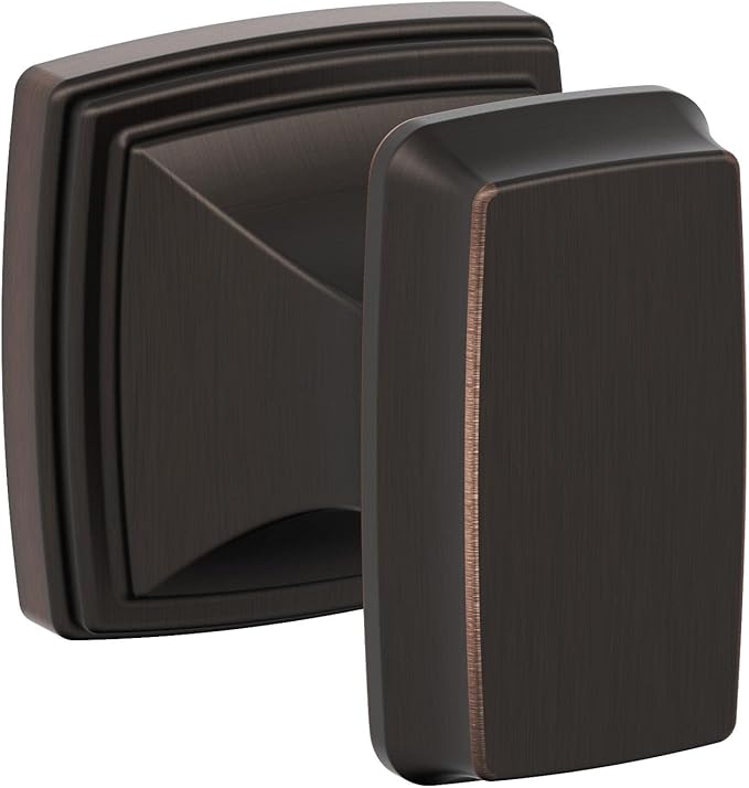 Amerock BH36030ORB | Oil Rubbed Bronze Single Robe Hook | 2-1/8 in. (54 mm) Length Towel Holder | Revitalize | Towel Hook for Bathroom | Bathroom Hardware | Bath Accessories