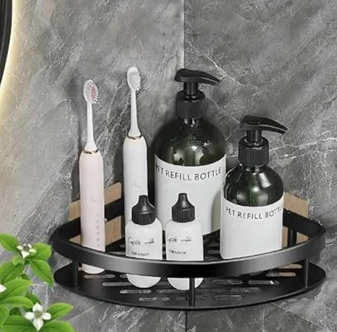 Corner 2PCS Bathroom Storage Rack, Bathroom Shelves, No-Drill