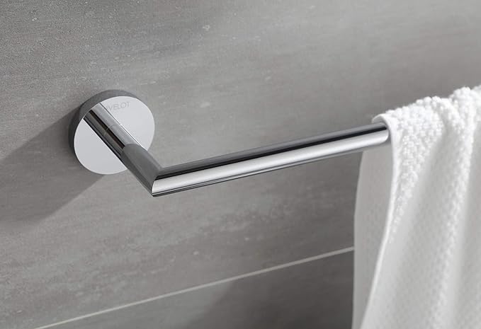 Towel Racks for Bathroom, Chrome Towel Bar, Wall Mounted Towel Holder, Modern Hotel Style Bath Towel Rail, Brass, 077070-CR Leo Series